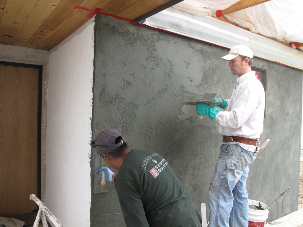 David Kaiser Jr. and Juan working on the initial color coat.