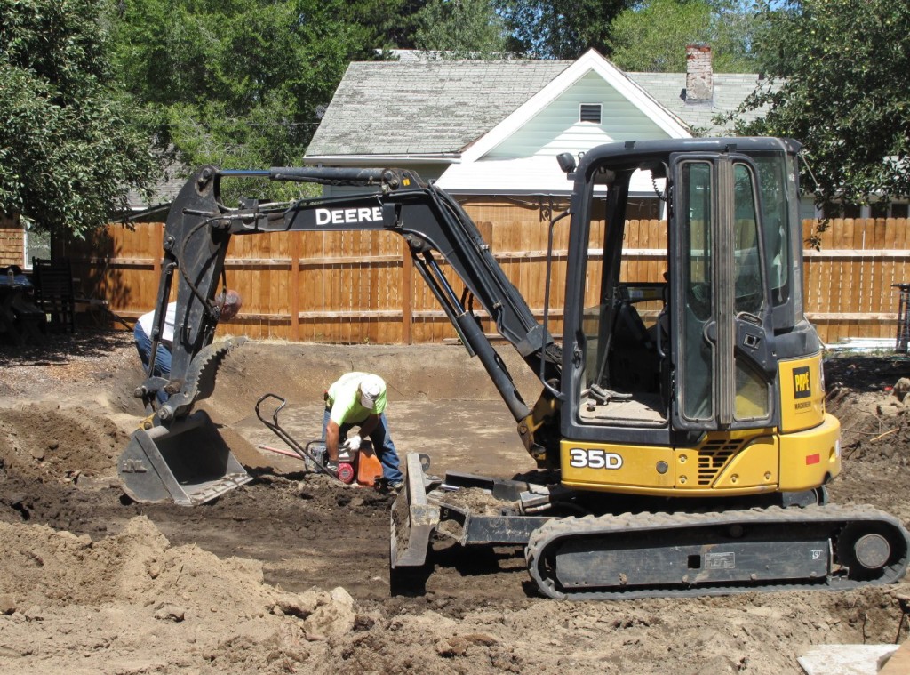 After 3 years of wading through policy and permits, excavation is finally underway for the constructed wetland.
