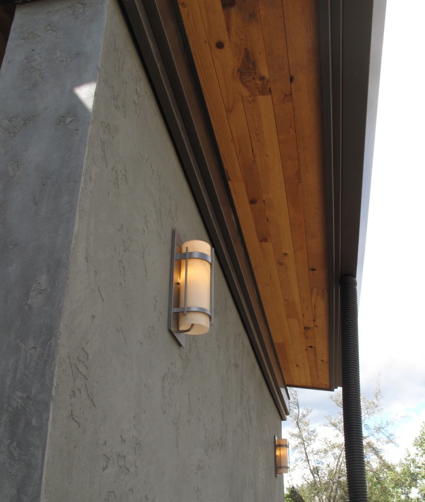 Exterior LED lights on the north side of Desert Rain.